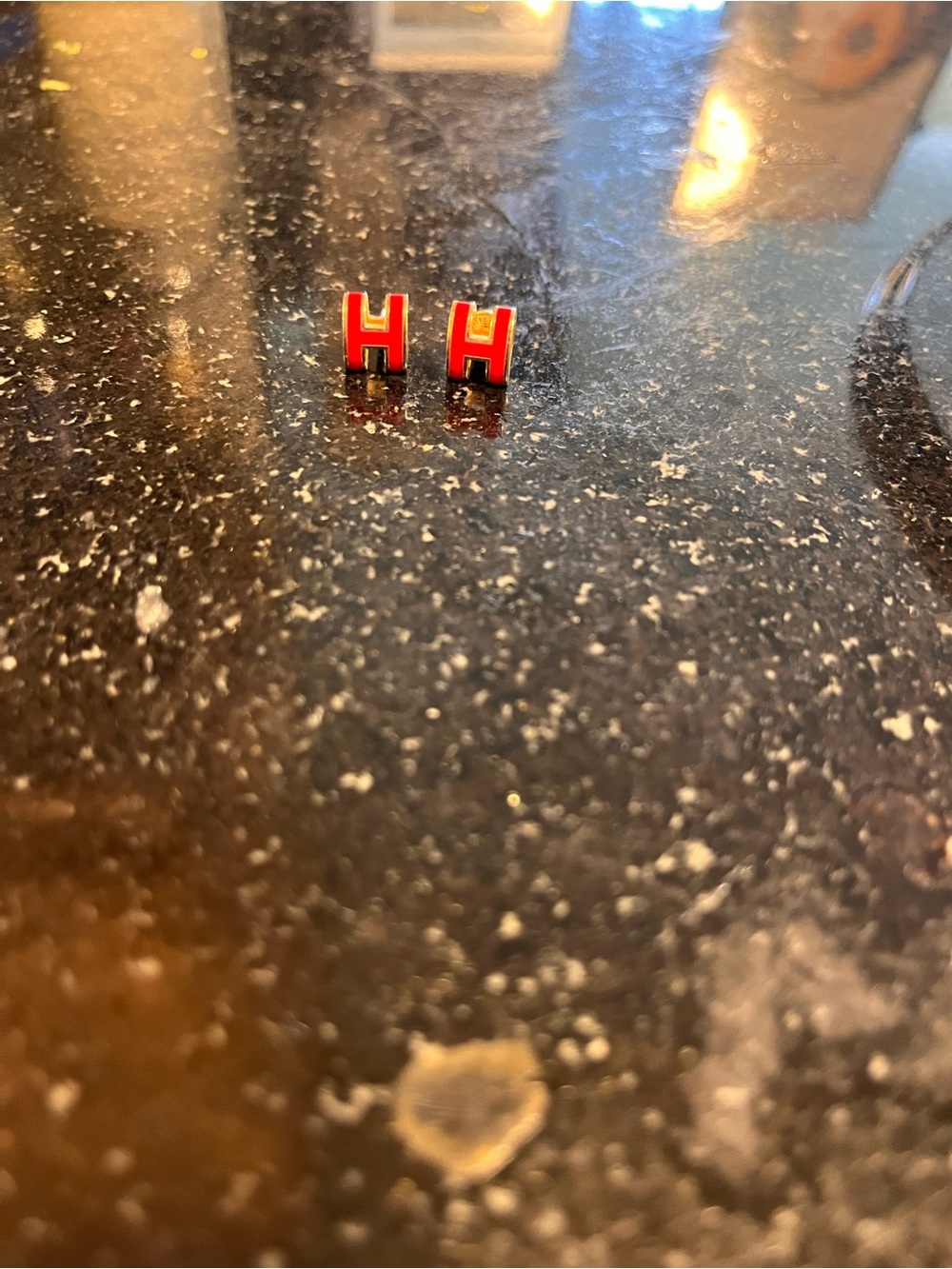 Hermes H Initial Stud Earrings